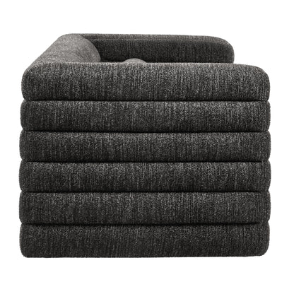 Relle Channel Tufted Boucle Upholstered Sofa by Furniture for America