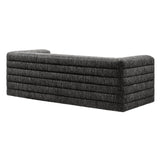 Juna Channel Tufted Boucle Upholstered Sofa in Charcoal