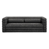 Juna Channel Tufted Boucle Upholstered Sofa in Charcoal