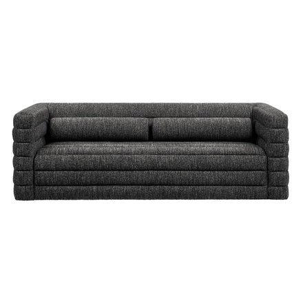 Relle Channel Tufted Boucle Upholstered Sofa in Charcoal