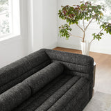 Juna Channel Tufted Boucle Upholstered Sofa in Charcoal
