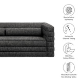 Juna Channel Tufted Boucle Upholstered Sofa in Charcoal