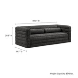 Juna Channel Tufted Boucle Upholstered Sofa in Charcoal