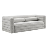 Juna Channel Tufted Boucle Upholstered Sofa in Newsprint