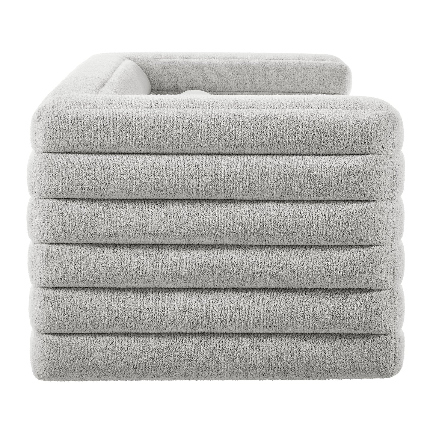 Relle Channel Tufted Boucle Upholstered Sofa by Furniture for America