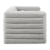 Juna Channel Tufted Boucle Upholstered Sofa in Newsprint