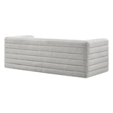 Juna Channel Tufted Boucle Upholstered Sofa in Newsprint