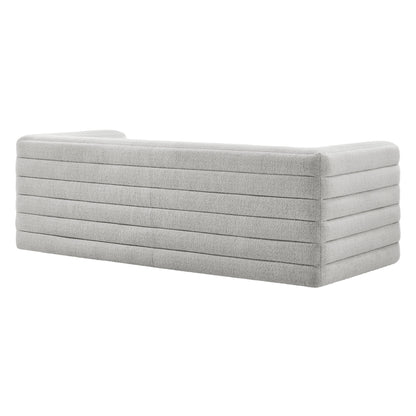 Relle Channel Tufted Boucle Upholstered Sofa by Furniture for America