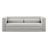 Juna Channel Tufted Boucle Upholstered Sofa in Newsprint