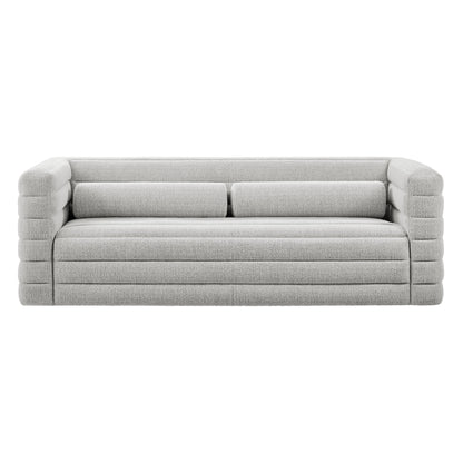 Relle Channel Tufted Boucle Upholstered Sofa by Furniture for America