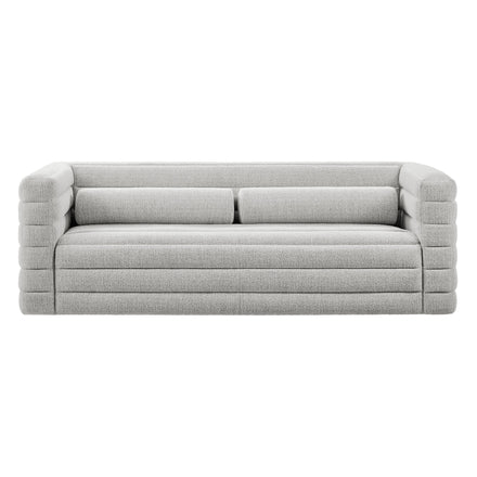 Relle Channel Tufted Boucle Upholstered Sofa in Newsprint