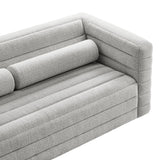 Juna Channel Tufted Boucle Upholstered Sofa in Newsprint