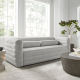 Juna Channel Tufted Boucle Upholstered Sofa in Newsprint