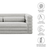 Juna Channel Tufted Boucle Upholstered Sofa in Newsprint