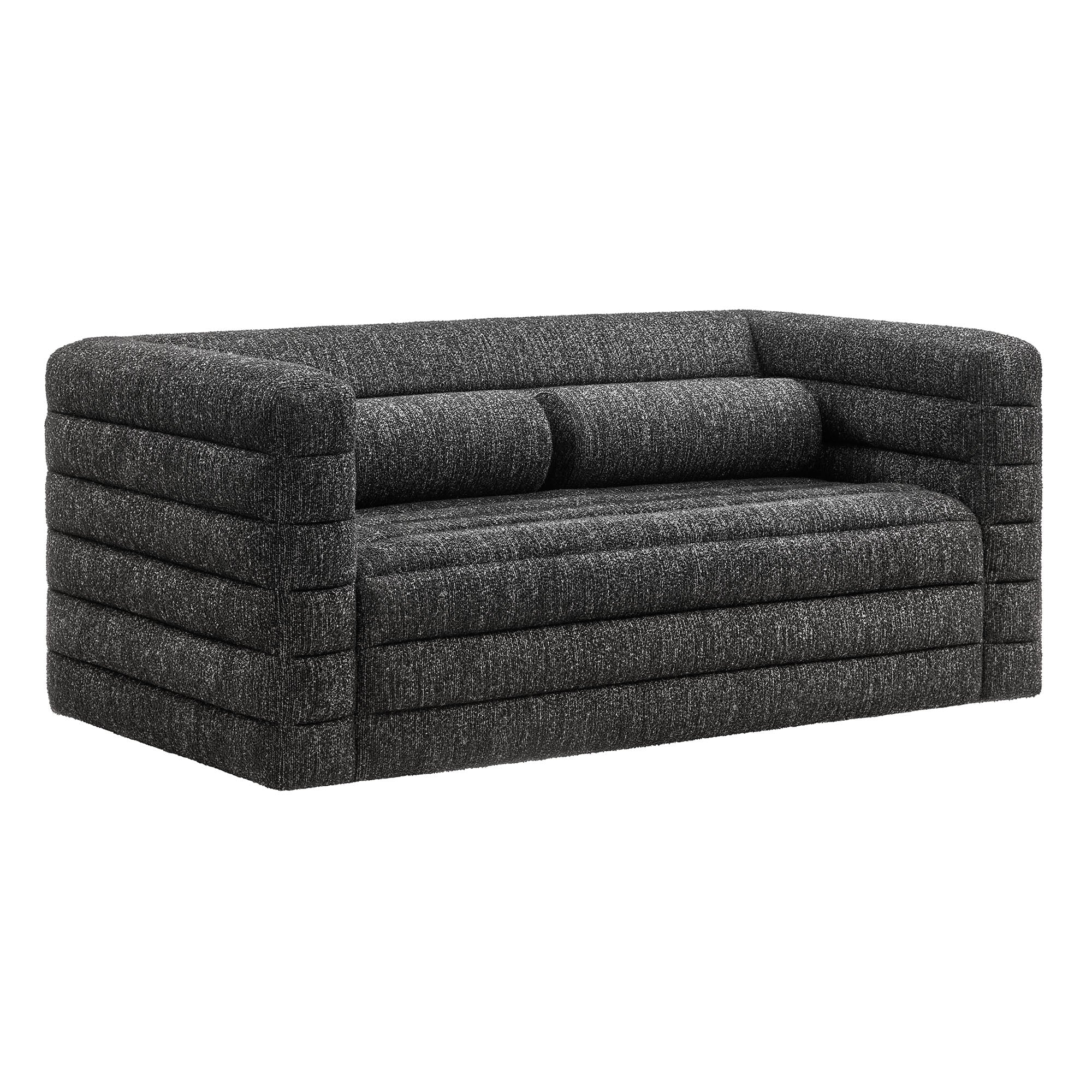 Relle Channel Tufted Boucle Upholstered Loveseat by Furniture for America
