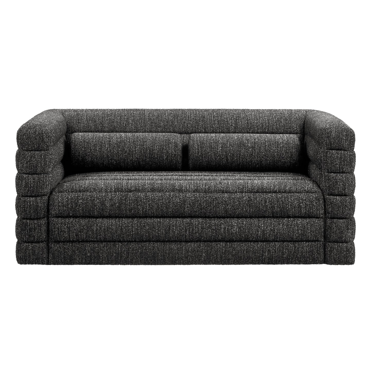 Relle Channel Tufted Boucle Upholstered Loveseat by Furniture for America
