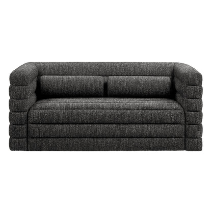 Relle Channel Tufted Boucle Upholstered Loveseat by Furniture for America