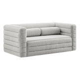 Juna Channel Tufted Boucle Upholstered Loveseat in Newsprint