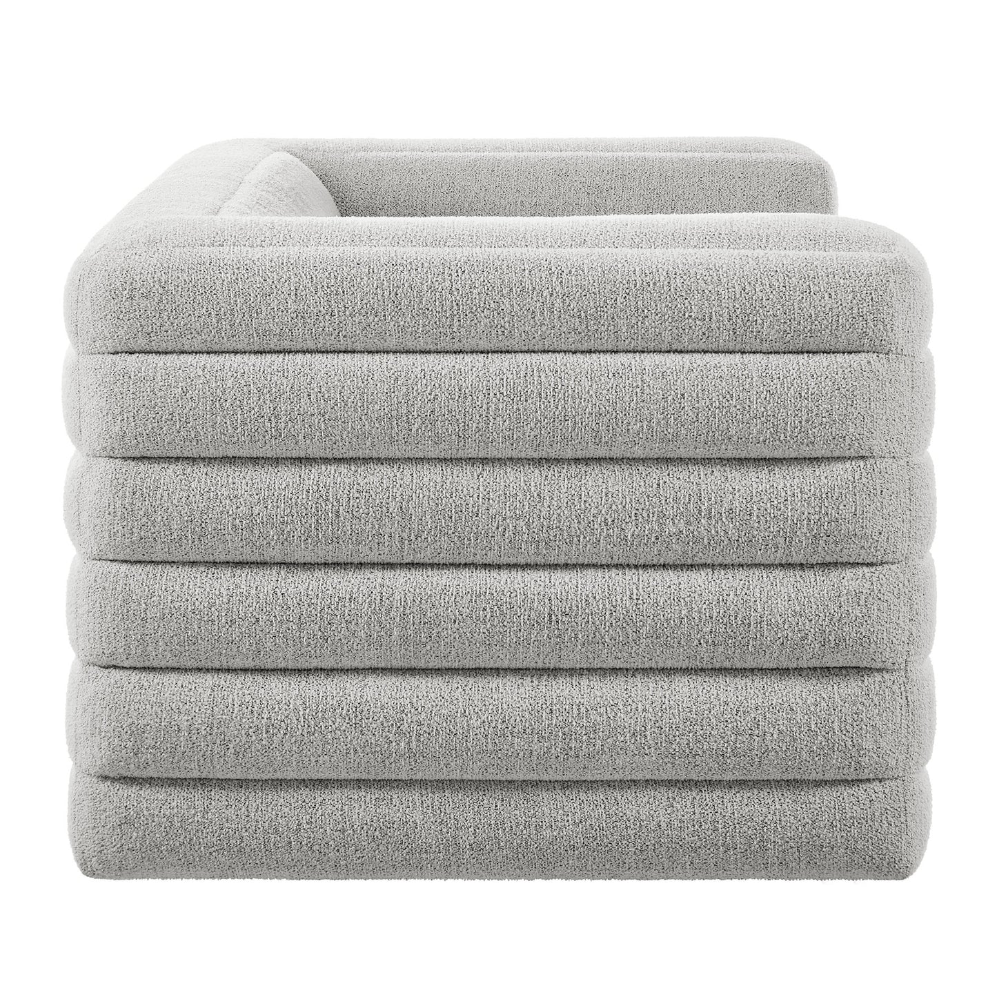 Relle Channel Tufted Boucle Upholstered Loveseat by Furniture for America