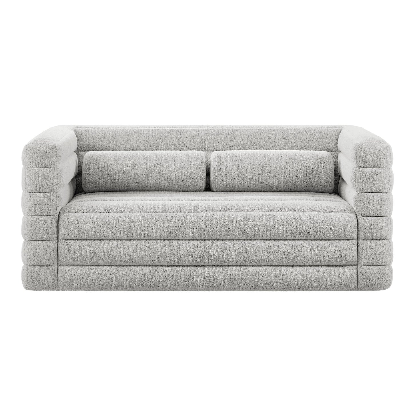 Relle Channel Tufted Boucle Upholstered Loveseat by Furniture for America