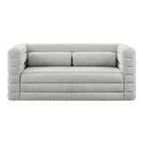Juna Channel Tufted Boucle Upholstered Loveseat in Newsprint