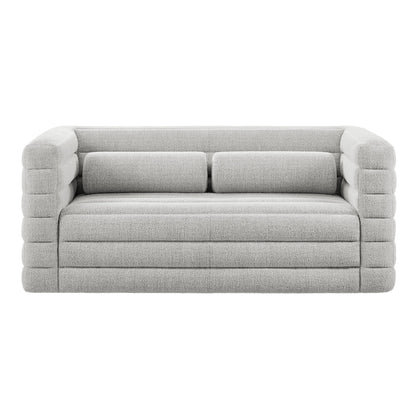 Relle Channel Tufted Boucle Upholstered Loveseat by Furniture for America