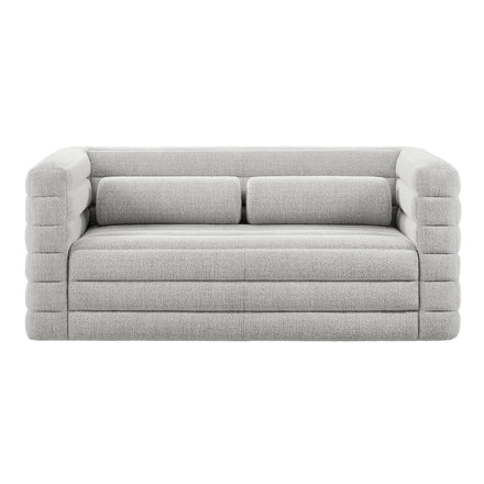 Relle Channel Tufted Boucle Upholstered Loveseat in Newsprint