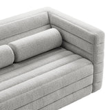 Juna Channel Tufted Boucle Upholstered Loveseat in Newsprint