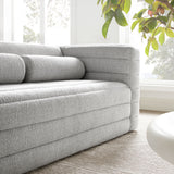 Juna Channel Tufted Boucle Upholstered Loveseat in Newsprint
