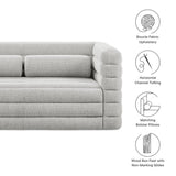 Juna Channel Tufted Boucle Upholstered Loveseat in Newsprint