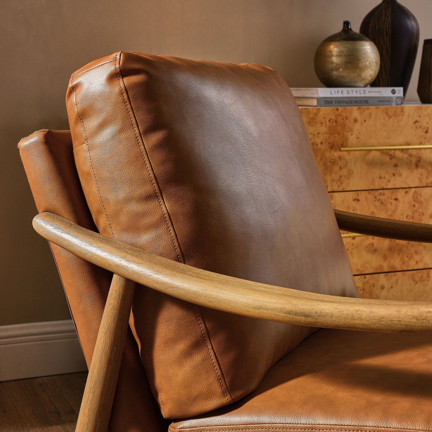 Langford Vegan Leather Accent Armchair by Furniture For America