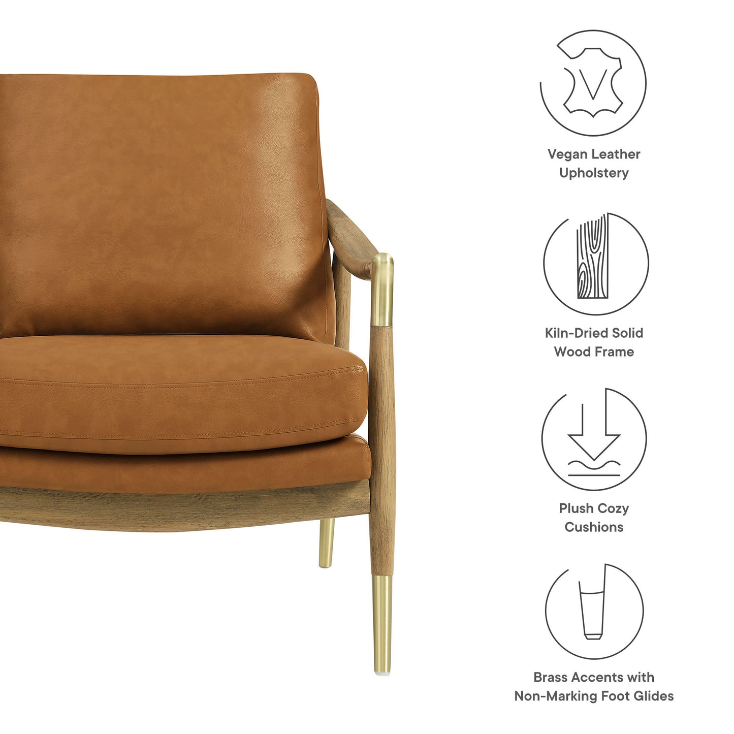 Langford Vegan Leather Accent Armchair by Furniture For America