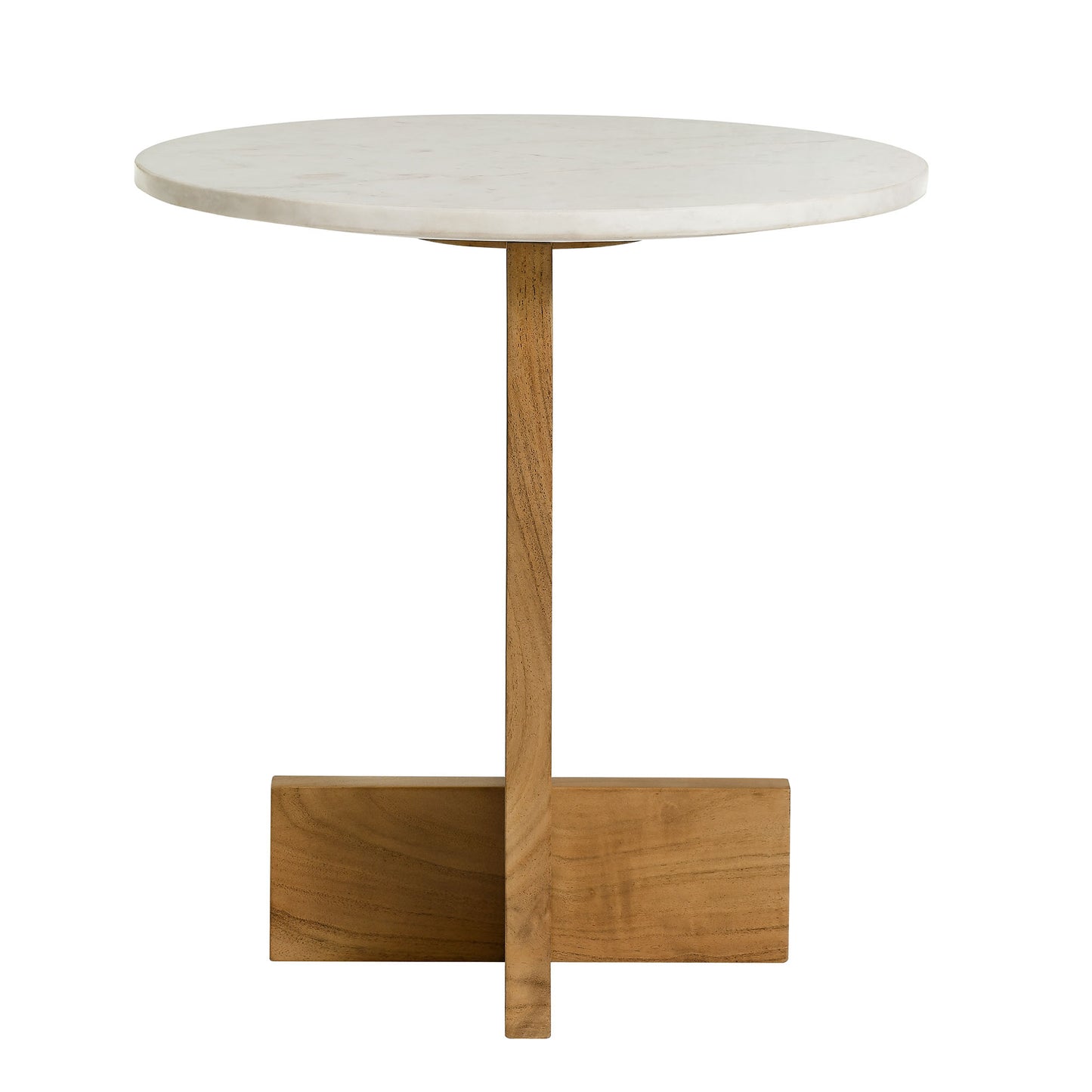 Tarin Acacia Wood and Marble Side Table by Furniture For America