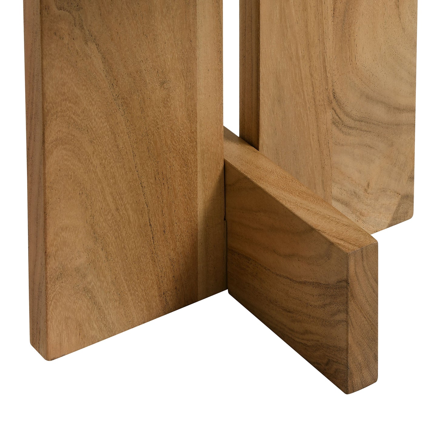 Tarin Acacia Wood and Marble Side Table by Furniture For America