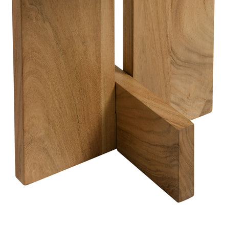 Tarin Acacia Wood and Marble Side Table in Natural
