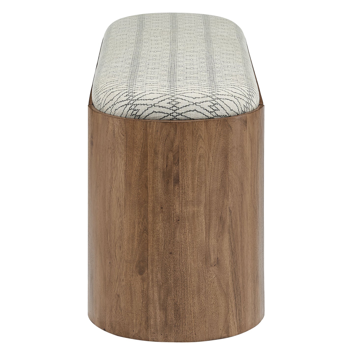 Ashby 45" Geometric Upholstered Bench by Furniture For America