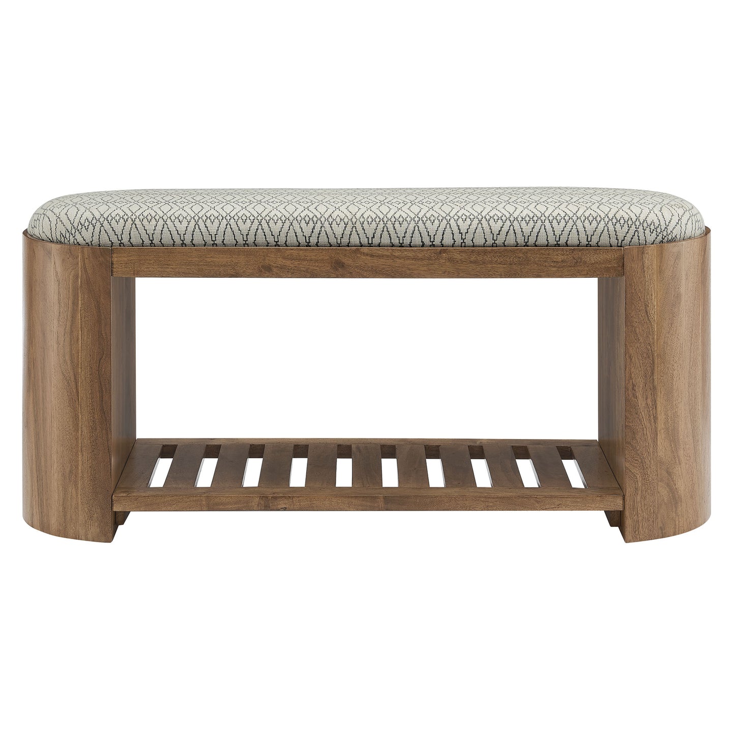 Ashby 45" Geometric Upholstered Bench by Furniture For America