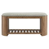 Lena 45" Geometric Upholstered Bench in Natural Geometric
