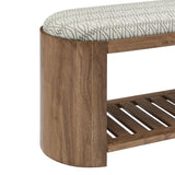 Lena 45" Geometric Upholstered Bench in Natural Geometric