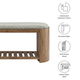 Lena 45" Geometric Upholstered Bench in Natural Geometric