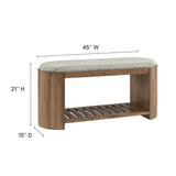 Lena 45" Geometric Upholstered Bench in Natural Geometric