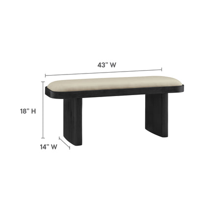 Iver 43" Upholstered Wood Accent Bench by Furniture For America