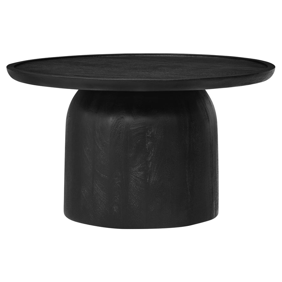 Orson 30" Round Wood Coffee Table in Black