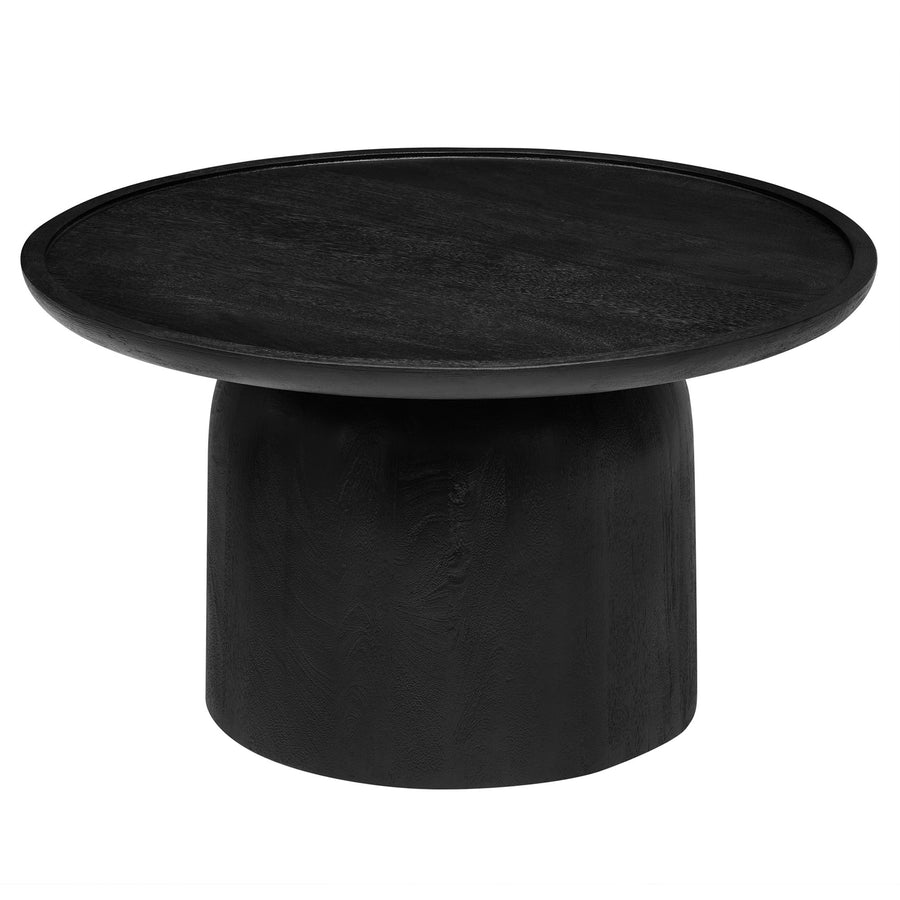 Orson 30" Round Wood Coffee Table in Black