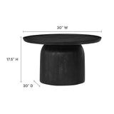 Orson 30" Round Wood Coffee Table in Black