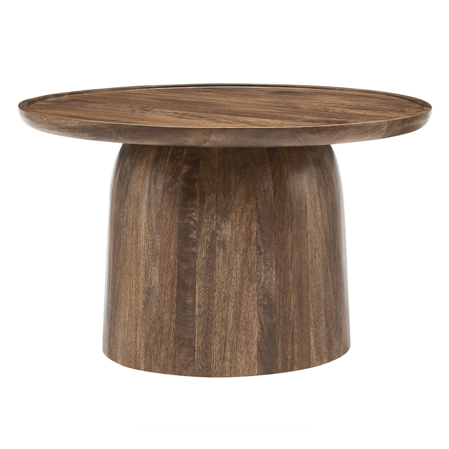 Orson 30" Round Wood Coffee Table in Walnut