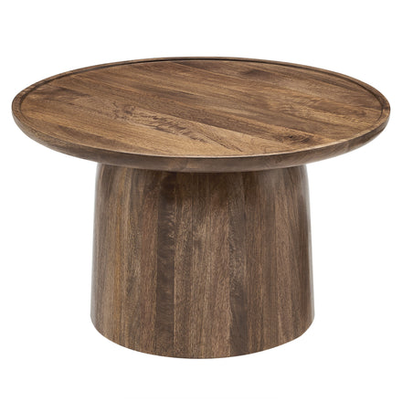 Holloway 30" Round Wood Coffee Table in Walnut