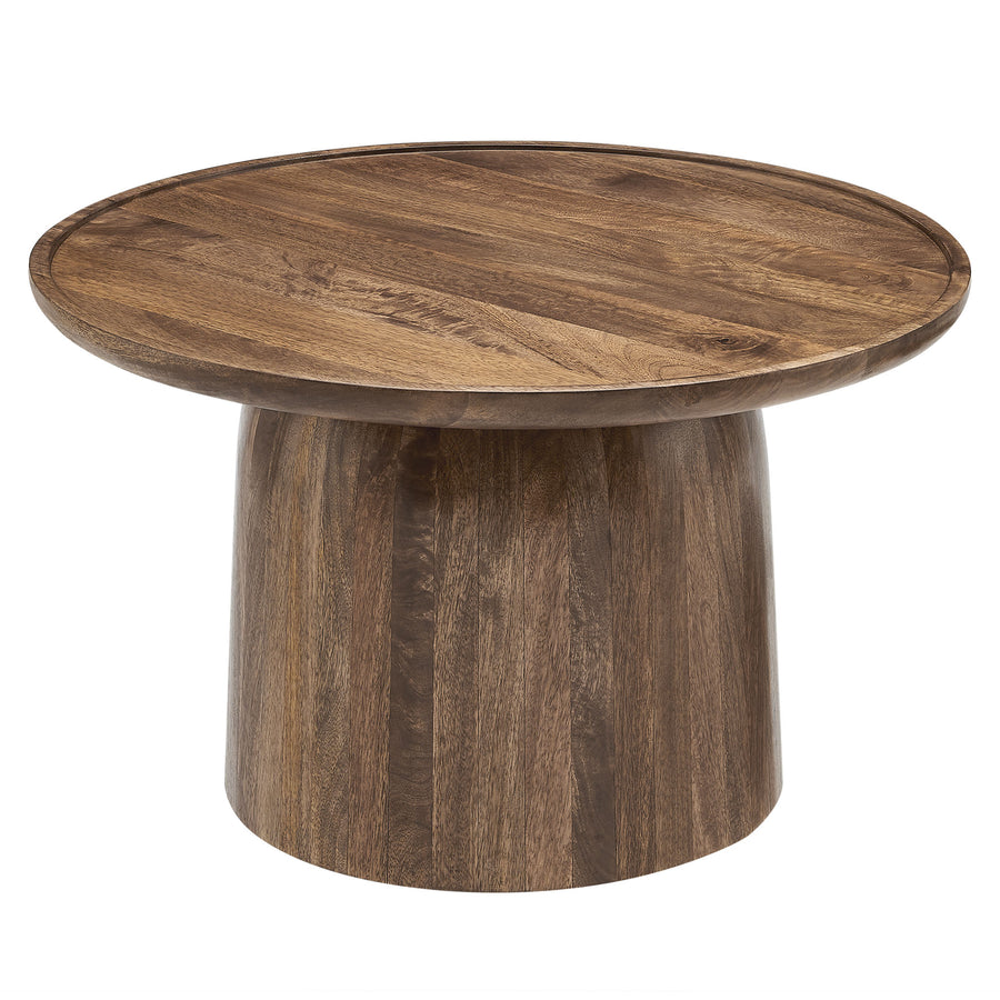 Orson 30" Round Wood Coffee Table in Walnut