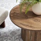 Orson 30" Round Wood Coffee Table in Walnut