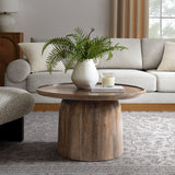 Orson 30" Round Wood Coffee Table in Walnut
